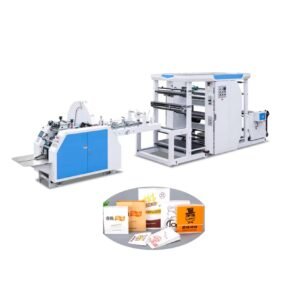 Machine automatiquen de fabrication de sacs en papier en V à haute vitesse d'impression flexo à 1-4 couleurs, 100-250 pcs/min
