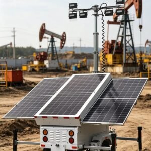 Tour d’éclairage solaire mobile